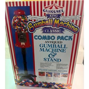 New NOS Vintage Carousel King Classic Combo Pack – Gumball Machine & Stand